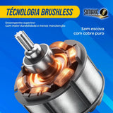 Kit 4 em 1 Ferramentas 48V — Martelete, Esmerilhadeira, Parafusadeira e Chave de Impacto, 2 Baterias e Maleta — foto 6